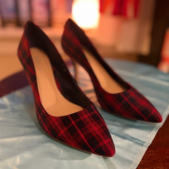 BCBGeneration Red Plaid Heels - Picture 11 of 13
